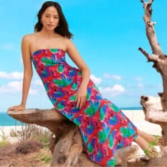 Anthropologie Dresses & Skirts - Anthropologie Ollari Strapless Tropical Dress